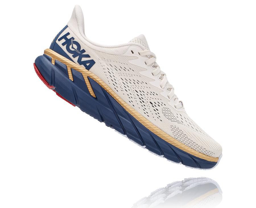 Hoka One One Tenisky Damske Biele/Modre - Clifton 7 - 50914-TWRF